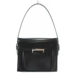 イヴサンローラン YVES SAINT LAURENT ハンドバッグ ワンショルダー レザー ロゴ 型押し シルバー金具 黒 ブラック /XZ ■OH ■GY18