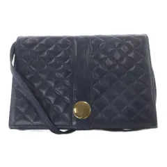 イヴサンローラン YVES SAINT LAURENT ヴィンテージ ショルダーバッグ レザー フラップ キルティング ゴールド金具 紺 ネイビー /SR ■GY13 ■OH