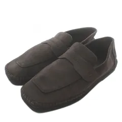 サルヴァトーレフェラガモ Salvatore Ferragamo ローファー スリッポン スエード エスパドリーユ スクエアトゥ ロゴ 10 28cm 茶色 ブラウン /XZ ■GY19