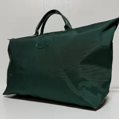 【大容量】LONGCHAMP ロンシャン トラベルバッグ トートバッグ グリーン 旅行 ヴィンテージ MADE IN FRANCE フランス製 B485