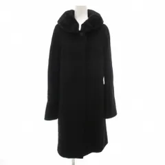 マックスマーラステュディオ Max Mara Studio ファーコート 毛皮 ミンク ウール ロング I42 黒 ブラック /UO ■GY18