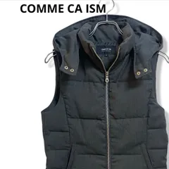 COMME CA ISM コムサイズム ダウンベスト チャコールグレー レディースMサイズ フード取り外し可 ダウン70% フェザー30% シンプル 大人カジュアル 秋冬 防寒着 通勤 通学 軽量 重ね着 きれいめ 002TY