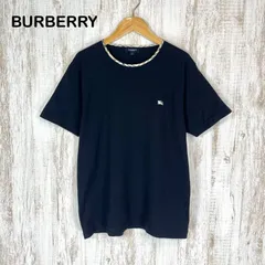 BURBERRY LONDON バーバリーロンドン ホース ロゴ刺繍 ノバチェック クルーネック Tシャツ ブラック レディース 半袖 トップス