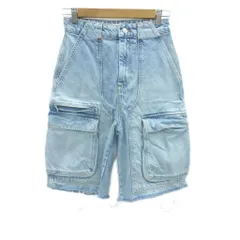 ザラ ZARA デニムカーゴショートパンツ デニムカーゴハーフパンツ 短パン XS ライトブルー 水色 カットオフ /HO12 ■GY58