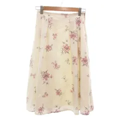 ミッシュマッシュ MISCH MASCH フレアスカート S マキシ ロング 花柄 総柄 白 ホワイト /AE ■GY53