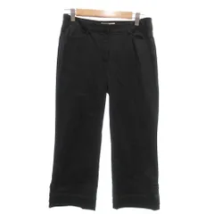 ギャラリービスコンティ GALLERY VISCONTI 美品 パンツ スラックス クロップド丈 裾リボン 3 黒 ブラック /YJ ■GY60