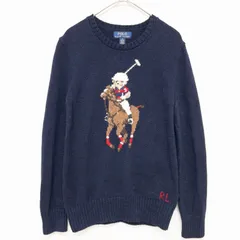 POLO RALPH LAUREN　ポロラルフローレン　ニットトップス　セーター　ポロベア　ウール　コットン　ネイビー　キッズ　150　b00479