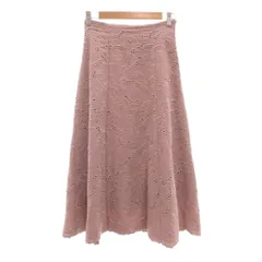 ミッシュマッシュ MISCH MASCH 美品 フレアスカート M マキシ ロング イージー 刺繍 花柄 ピンク /AE ■GY53