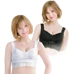 [アンジェリール] ふんわりルームブラ ブラック・ホワイト（＋L-LL） 2枚セット 1