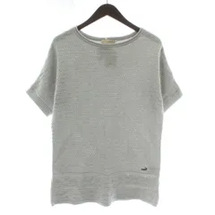 クロコダイル CROCODILE ニットTシャツ 半袖 サマーニット L グレー クルーネック ロゴ 刺繍 0303-31312 /XZ ■GY58