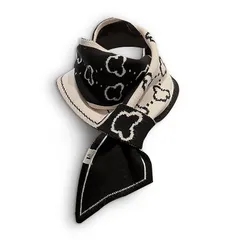 [LumiSyne] ファッション ニット スカーフ スキニー レディース 冬用 通すだけ レトロ ダイヤモンド チェック アルファベット柄 狭い ロング ネックスカーフ ネッカチーフ暖かい