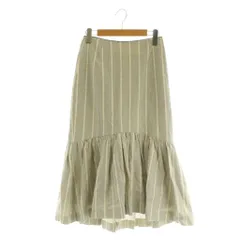 イエナ IENA 17SS デザイン ストライプ スカート ロング フレア ティアード 36 アイボリー /MY ■OS ■GY58