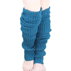 [Ralowdia] レッグウォーマー ロング もこもこ リブ編み 60cm 長い 裏起毛 10カラー (ブルー) 0