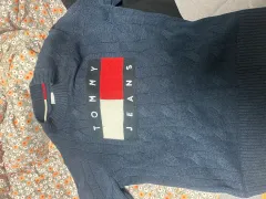 トミー ジーンズ ケーブル ニット ネイビー S サイズ