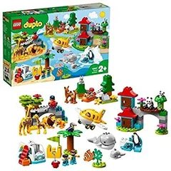 【中古-非常に良い】 LEGO レゴ デュプロ 世界のどうぶつ 世界一周探検 10907 知育玩具 ブロック おもちゃ 女の子 男の子