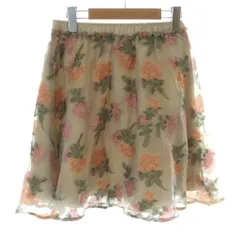 ドーリーガールバイアナスイ DOLLY GIRL by ANNA SUI フレアスカート ひざ丈 チュール 花 ウエストゴム 総柄 2 マルチカラー /KW ■GY60