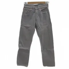 リーバイス Levi's 501 デニムパンツ ジーンズ ストレートパンツ W28 L34 ライトグレー ボタンフライ ロング丈 /YS39 ■GY58