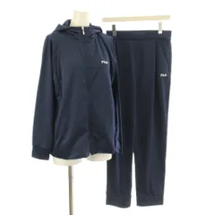 フィラ FILA セットアップ 上下 上着 パーカー スウェットパンツ M ネイビー フード付き 長袖 ロング丈 /LP ■GY60