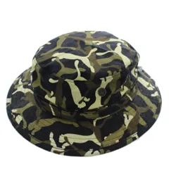 プーマ PUMA 帽子 バケットハット バケハ 迷彩柄 カモフラ ロゴ F カーキ 黒 ブラック /XZ ■GY60