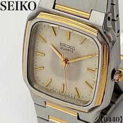希少/純正コンビブレス/電池交換済】SEIKO セイコー クォーツ スクエア