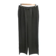 レリアン Leilian 美品 ワイドパンツ スラックス ウエストゴム ストレートレッグ 11 ダークグリーン /YJ ■GY61
