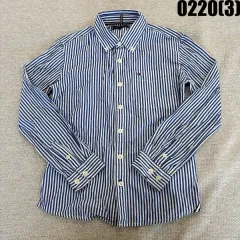 140 Tommy Hilfiger トミーヒルフィガー キッズ レディース ストライプ 長袖 シャツ