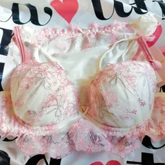 新品  タグ付  A65  運命のブラ  くっきり谷間  上下セット  ブラ＆ショーツ  M  ホワイト ピンク  定価3498円  167
