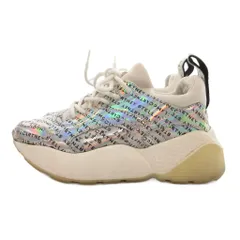 ステラマッカートニー STELLA McCARTNEY スニーカー シューズ ローカット メタリック ロゴ 35 白 ホワイト シルバーカラー /JS ■GY62