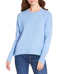ヴィンスカムート レディース アウター ニット・セーター クルーネック Vince Camuto Crew Neck Long Sleevextended Shoulder Seamed Cozy Statement Sweater Marine Blue ブ