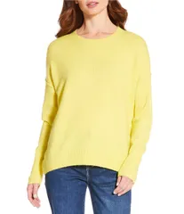 ヴィンスカムート レディース アウター ニット・セーター クルーネック Vince Camuto Crew Neck Long Sleevextended Shoulder Seamed Cozy Statement Sweater Citron