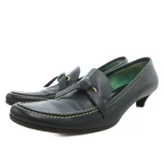 プラダ PRADA ローファー シューズ レザー 35 緑 グリーン ピンヒール /FF ■GY62