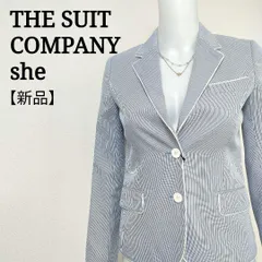 【新品】ザスーツカンパニーシー テーラードジャケット クールマックス素材 ストライプ THE SUIT COMPANY she