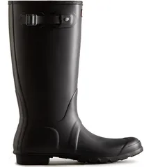 ハンター レディース シューズ ブーツ・レインブーツ トール ブーツ Hunter Womens Original Tall Matte Buckle Strap Rain Boots Black ブラック