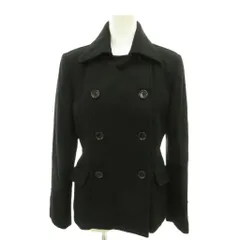 エムケー ミッシェルクラン MK MICHEL KLEIN 美品 Pコート ピーコート ウール 38 黒 ブラック ダブルブレスト /YJ ■GY60