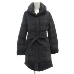 ビッキー VICKY ダウンコート ロング ボリュームカラー リボンベルト 切替 2 紺 ネイビー /GV ■GY59