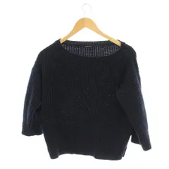 ギャルリーヴィー GALERIE VIE トゥモローランド セーター ニット 七分袖  S ネイビー ワッフル編み ボートネック/LP ■GY58