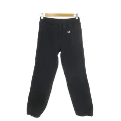 チャンピオン CHAMPION スウェットパンツ 裏起毛 S 黒 ブラック 無地 リブ裾 ロゴ刺繍 /AH18 ■GY58