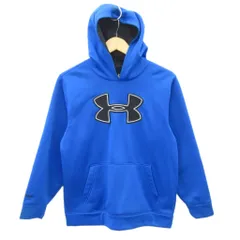アンダーアーマー UNDER ARMOUR パーカー プルオーバー YXL 160㎝ 青 ブルー ロゴ 裏起毛 ミドル丈 /YS30 ■GY58 男の子