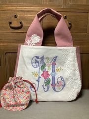 Instagram人気作家 手しごと 刺繍 アラログ かごバッグ バスケット