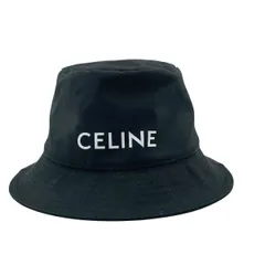 【中古】CELINE セリーヌ バケットハット / ギャバジンコットン ウルトラブラック 2AU5B968P Lサイズ ブラックロゴハット 24031788 RD
