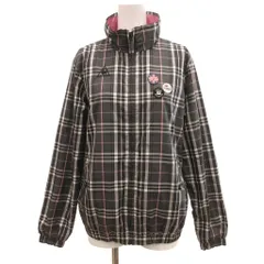 ルコックスポルティフ le coq sportif 中綿ジャケット ブルゾン ジップアップ チェック M 黒 ブラック ピンク /JS ■GY61