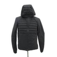 ルルレモン lululemon ダウンジャケット M 黒 ブラック フード付き ジップアップ ミドル丈 /YS34 ■GY58