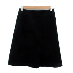 エフデ ef-de フレアスカート ひざ丈 9 M 黒 ブラック /HO9