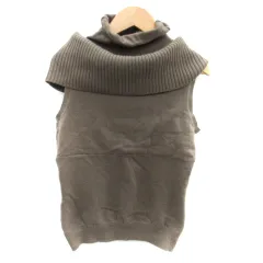 トラッゾドンナ Torrazzo Donna ニット カットソー ノースリーブ タートルネック 重ね着風 ウール カーキ /SM1