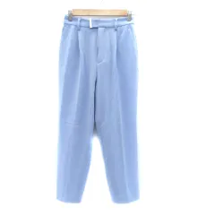 ビス ViS スラックスパンツ テーパードパンツ ロング丈 S 水色 ライトブルー /HO19