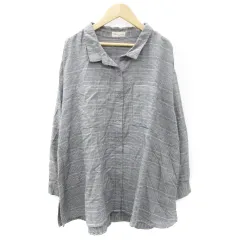 サマンサモスモス SM2 カジュアルシャツ 長袖 オープンカラー グレンチェック柄 F ブラック 黒 グレー /YM44