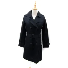 ナチュラルビューティーベーシック NATURAL BEAUTY BASIC トレンチコート スプリングコート ロング丈 無地 ライナー付き ベルト付き M 紺 ネイビー /SY5