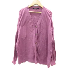 ルノンキュール Lugnoncure カーディガン ミドル丈 Vネック F パープル 紫 /YM2