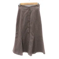 ジルバイジルスチュアート JILL by JILLSTUART フレアスカート ロング丈 チェック柄 S マルチカラー ボルドー /YK14