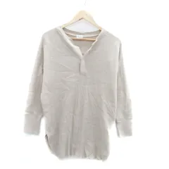 アーバンリサーチ ドアーズ URBAN RESEARCH DOORS ニット カットソー リブ スリットネック 長袖 One グレー /HO49